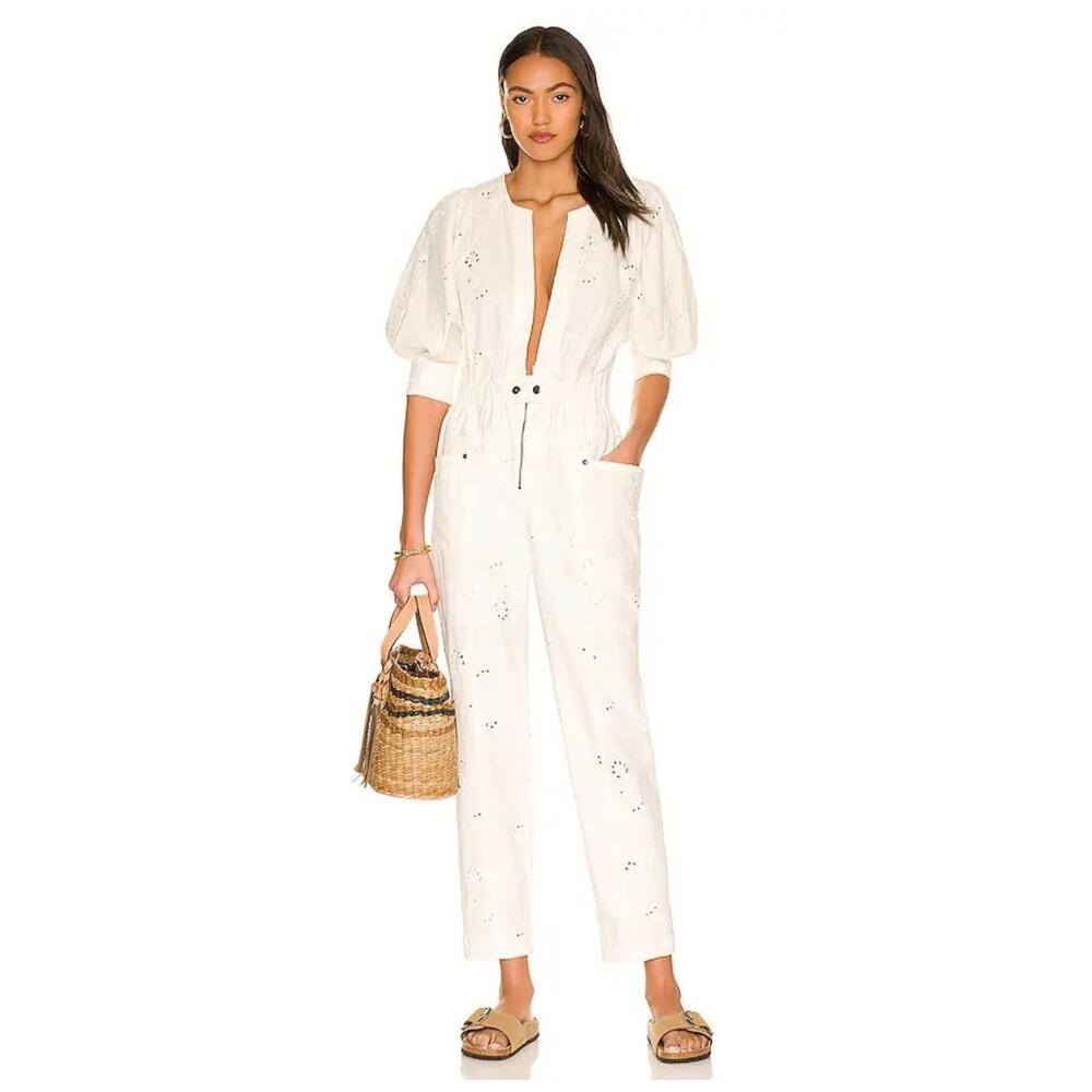 NEW Free People Loving You Cotton Jumpsuit Size Medium - Picture 3 of 13